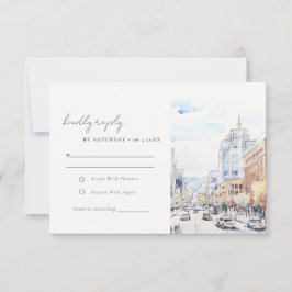Omaha Nebraska Watercolor Landscape Wedding OSA Kort