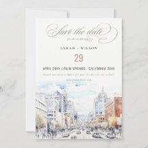 Omaha Nebraska Watercolor Landscape Wedding