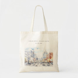 Omaha Nebraska Watercolor Landscape Wedding Tygkasse