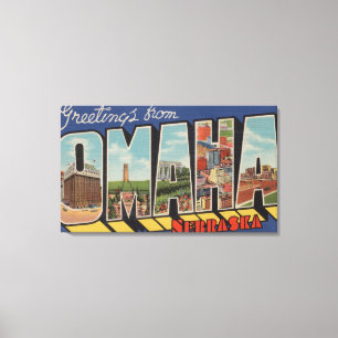 Omaha NebraskaLarge brev ScenesOmaha, NE 2 Canvastryck