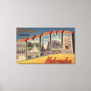 Omaha NebraskaLarge brev ScenesOmaha, NE Canvastryck