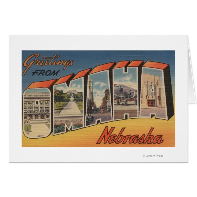 Omaha, NebraskaLarge Brev ScenesOmaha, NE Hälsningskort (Framsidan Horizontal)