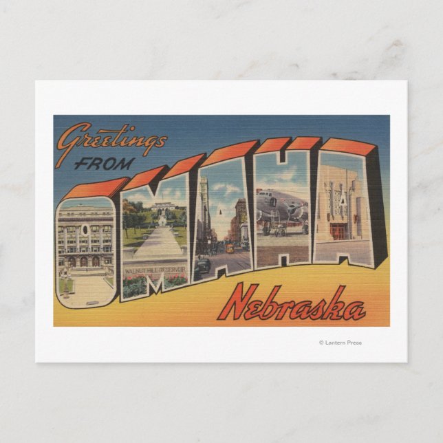 Omaha, NebraskaLarge Brev ScenesOmaha, NE Vykort (Framsida)