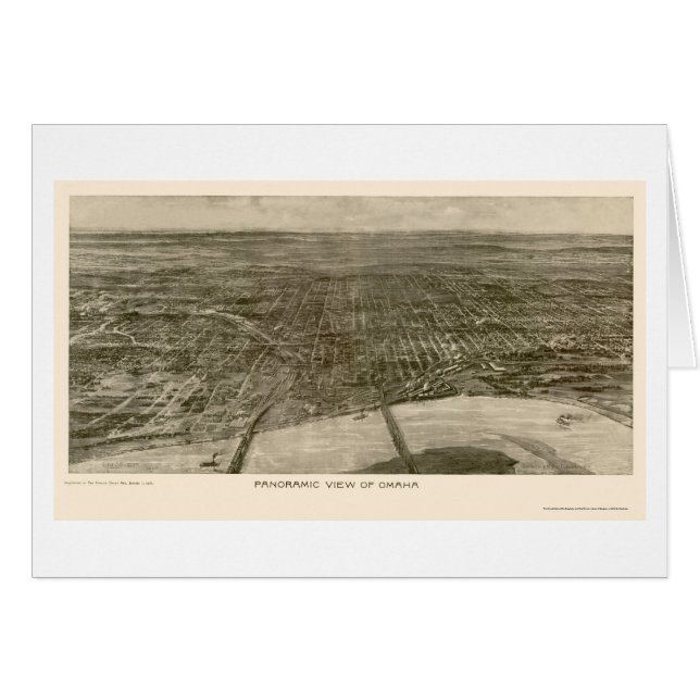 Omaha panorama- karta för NE - 1906 Hälsningskort (Framsidan Horizontal)