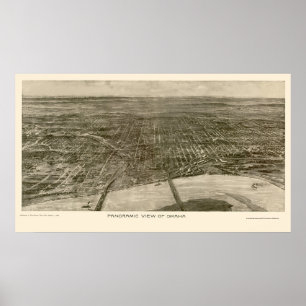 Omaha panorama- karta för NE - 1906 Poster