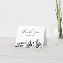 Omaha Skyline Sketch Tom Kort Tacksamhetskort