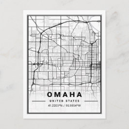 Omaha Texas USA Travel City Karta Poster Vykort