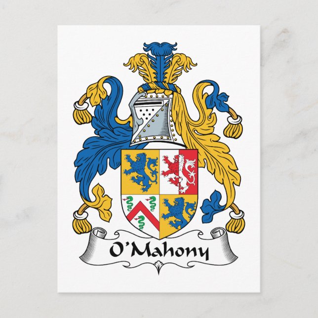 O'Mahony Family Crest Vykort (Framsida)