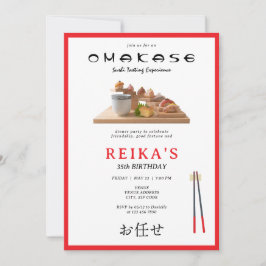 Omakase Japanska Sushi Tasting Födelsedagsfest Inbjudningar
