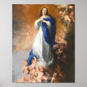 Omakulat av Virgin Mary Murillo Poster