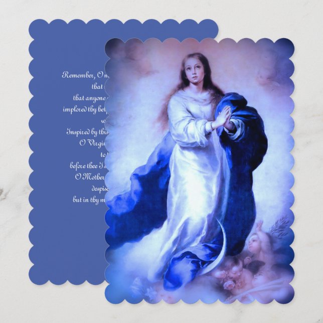 Omakulat Conception Blue med Memorare Julkort (Fram/baksida)