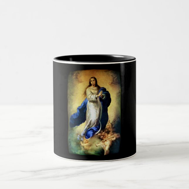 Omakulat Conception of Virgin Mary - Murillo Två-Tonad Mugg (Center)