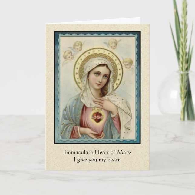 Omakulat Heart of Mary Blsed Virgin Mary Kort (Framsida)