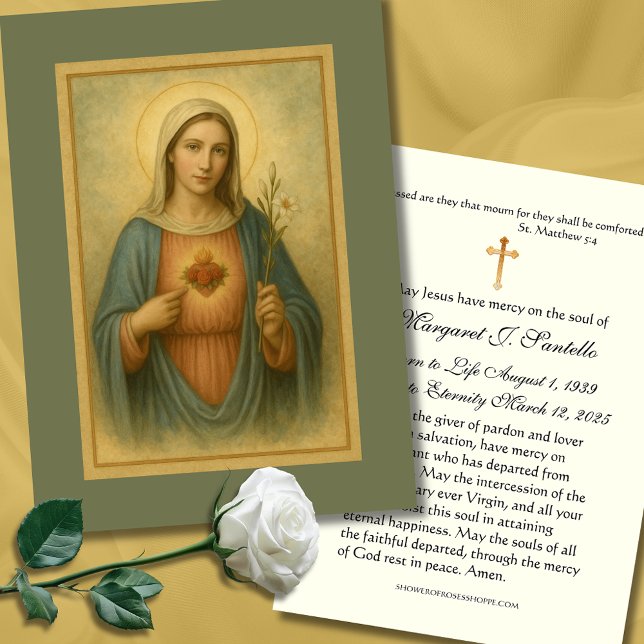 Omakulat Heart of Mary Funeral Memorial Visitkort (Skapare uppladdad)