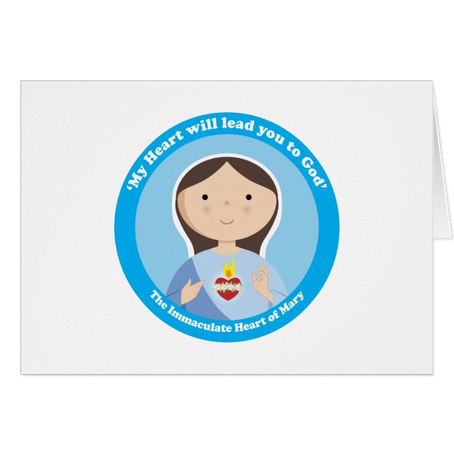 Omakulat Heart of Mary Hälsningskort (Framsidan Horizontal)