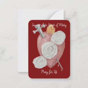 Omakulat Heart of Mary Heliga Card - uppsättning m Anteckningskort