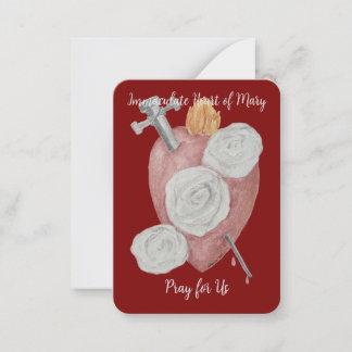 Omakulat Heart of Mary Heliga Card - uppsättning m Anteckningskort