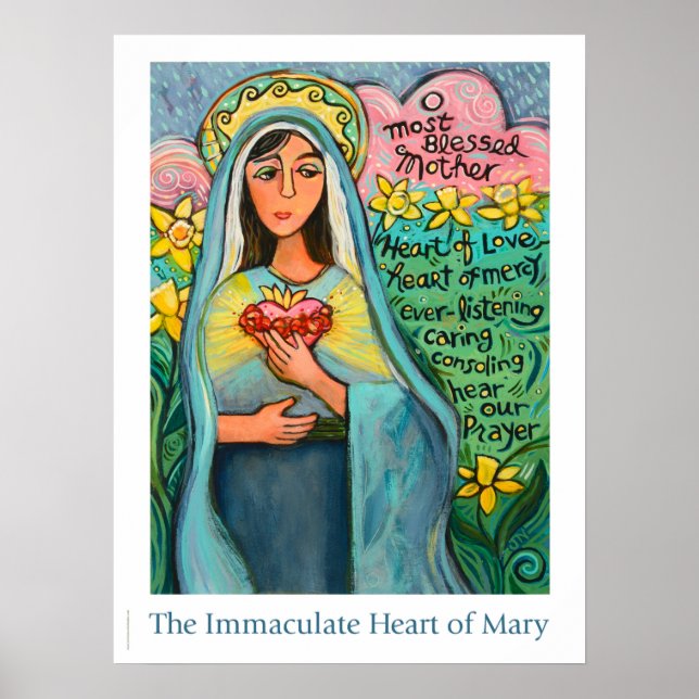 Omakulat Heart of Mary Poster, 18 x 24 tum Poster (Framsidan)