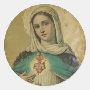 Omakulat Heart of Mary Sorrowful Mor Runt Klistermärke