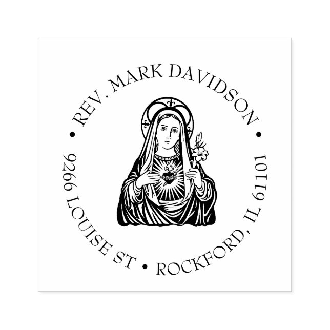 Omakulat Heart of Virgin Mary Catholisk Religiösa Stämpel (Tryck)