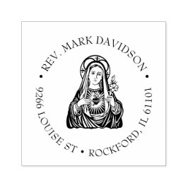 Omakulat Heart of Virgin Mary Catholisk Religiösa Stämpel