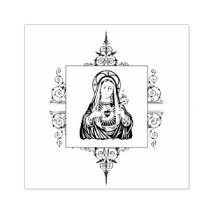 Omakulat Heart of Virgin Mary Katolsk Religiösa Stämpel