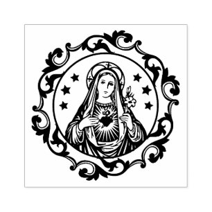 Omakulat Heart of Virgin Mary Katolsk Religiösa Stämpel