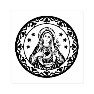 Omakulat Heart of Virgin Mary Katolsk Religiösa Stämpel