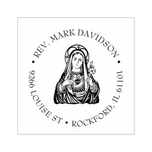 Omakulat Heart of Virgin Mary Katolsk Religiösa Stämpel