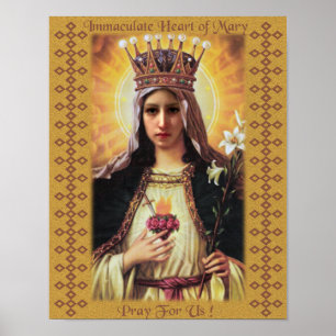 Omakulera hjärtat av Mary Devotional Image. Poster