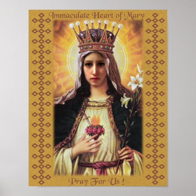 Omakulera hjärtat av Mary Devotional Image. Poster (Framsidan)