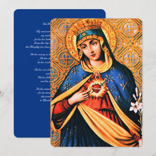 Omakulera hjärtat av Mary med Magnificat Julkort