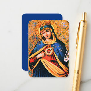 Omakulera hjärtat av Mary med Magnificat Tilläggskort