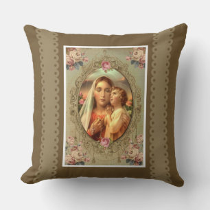Omakulerat Heart Mary Child Jesus Rosary ro Kudde