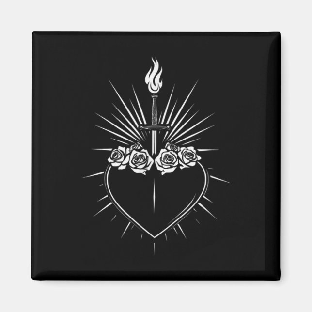 Omakulerat hjärta av Mary Manar Kvinnor, katolska  Magnet (Framsidan)