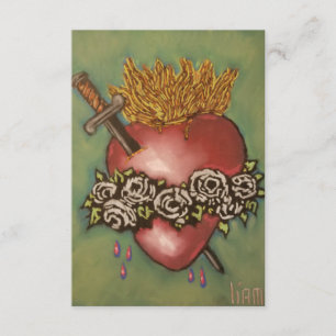 Omakulerat hjärta av Mary Prayer Card Tack Kort