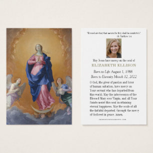 Omakulerat koncept Funeral Memorial Prayer Card Visitkort