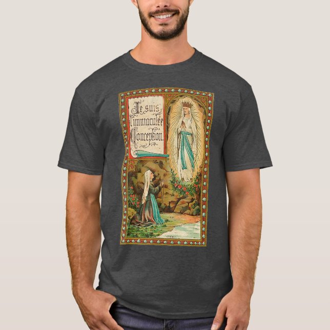 Omakulerat koncept vår katolska Dam Lourdes T Shirt (Framsida)