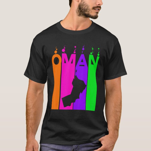 Oman Colorful Bubbles T Shirt (Framsida)
