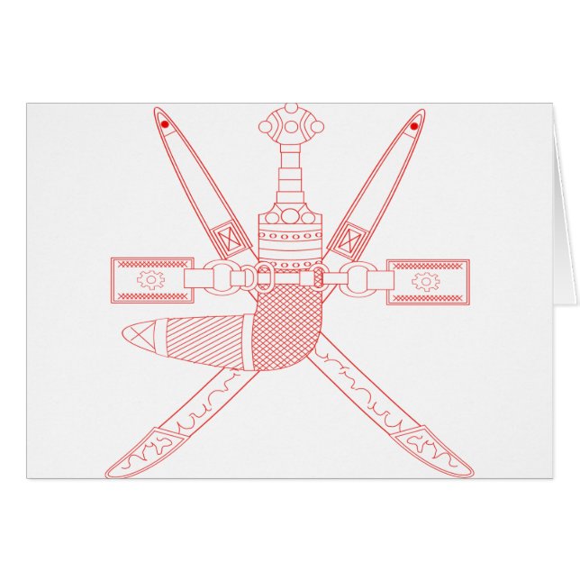 oman emblem hälsningskort (Framsidan Horizontal)