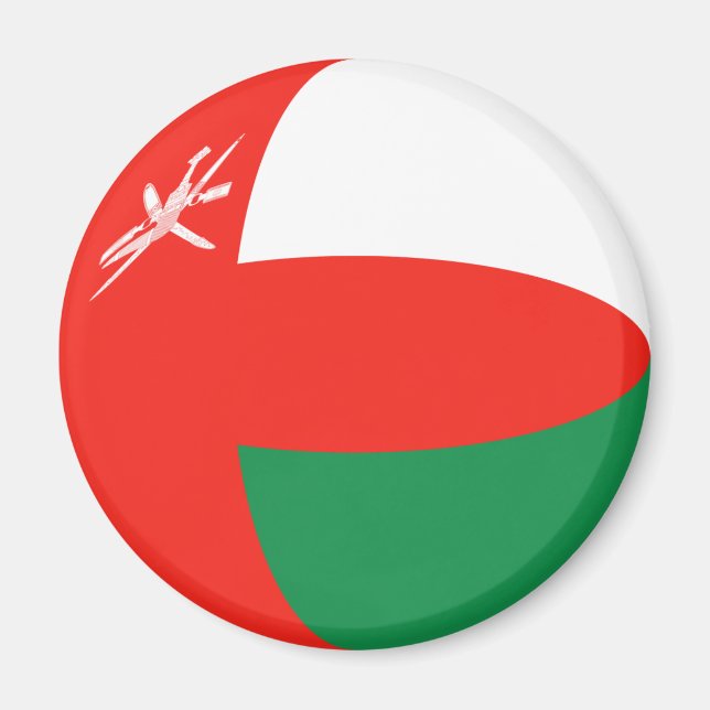 Oman Fisheye Flagga Magnet (Framsidan)