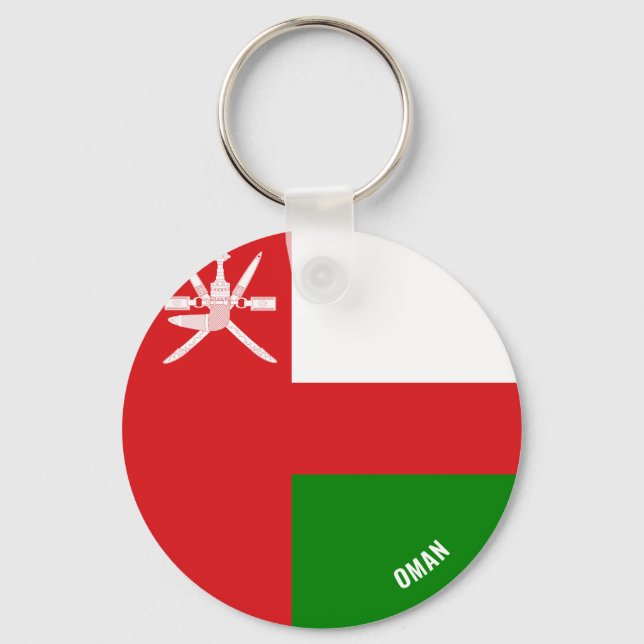 Oman Flagga Charming Patriotic Nyckelring (Framsida)