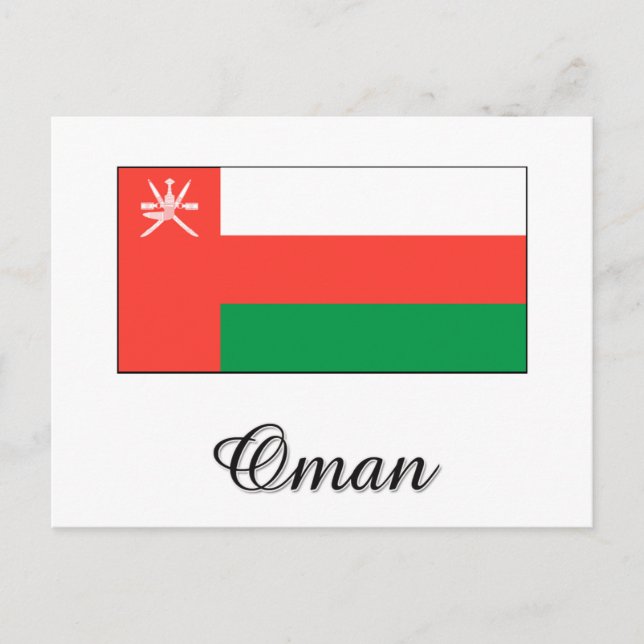 Oman Flagga Design Vykort (Framsida)
