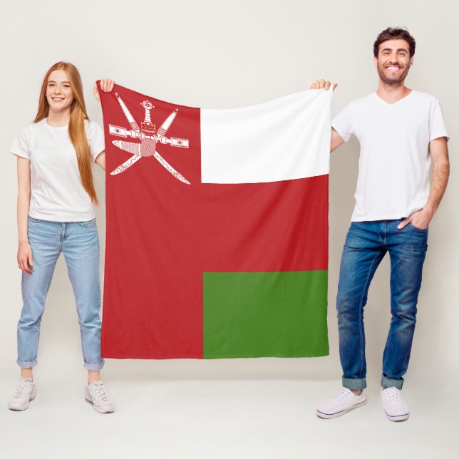 Oman flagga fleecefilt (På plats)