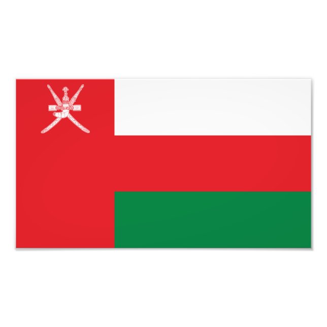 Oman Flagga Fototryck (Framsidan)