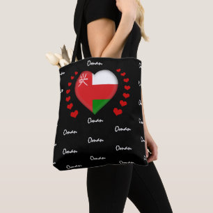 Oman Flagga & Heart, Oman Flagga mode /sport Tygkasse