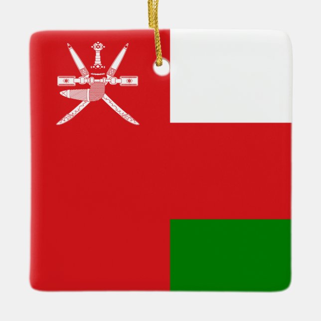 Oman Flagga Julgransprydnad Keramik (Framsida)