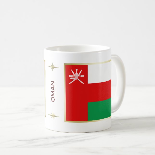 Oman Flagga + Karta Mugg (Framsida höger)