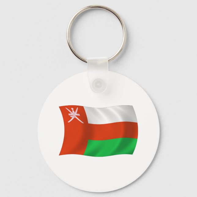 Oman Flagga Keychain Nyckelring (Framsida)