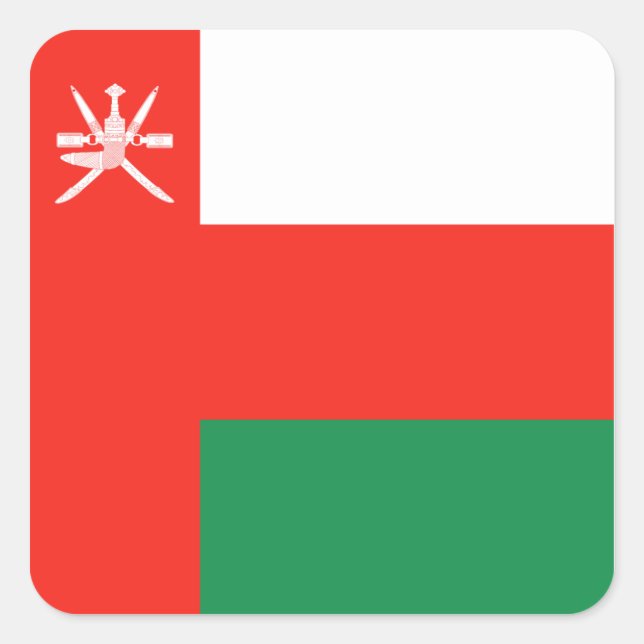 Oman Flagga Klistermärke (Framsida)